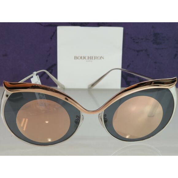 BOUCHERON GOLD SILVER BC01JS ROUND OWL LIMITED EDITION SUNGLASSES $ 940 ITALY main image 10